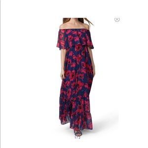 Donna Morgan Floral Flounce Maxi Dress 14